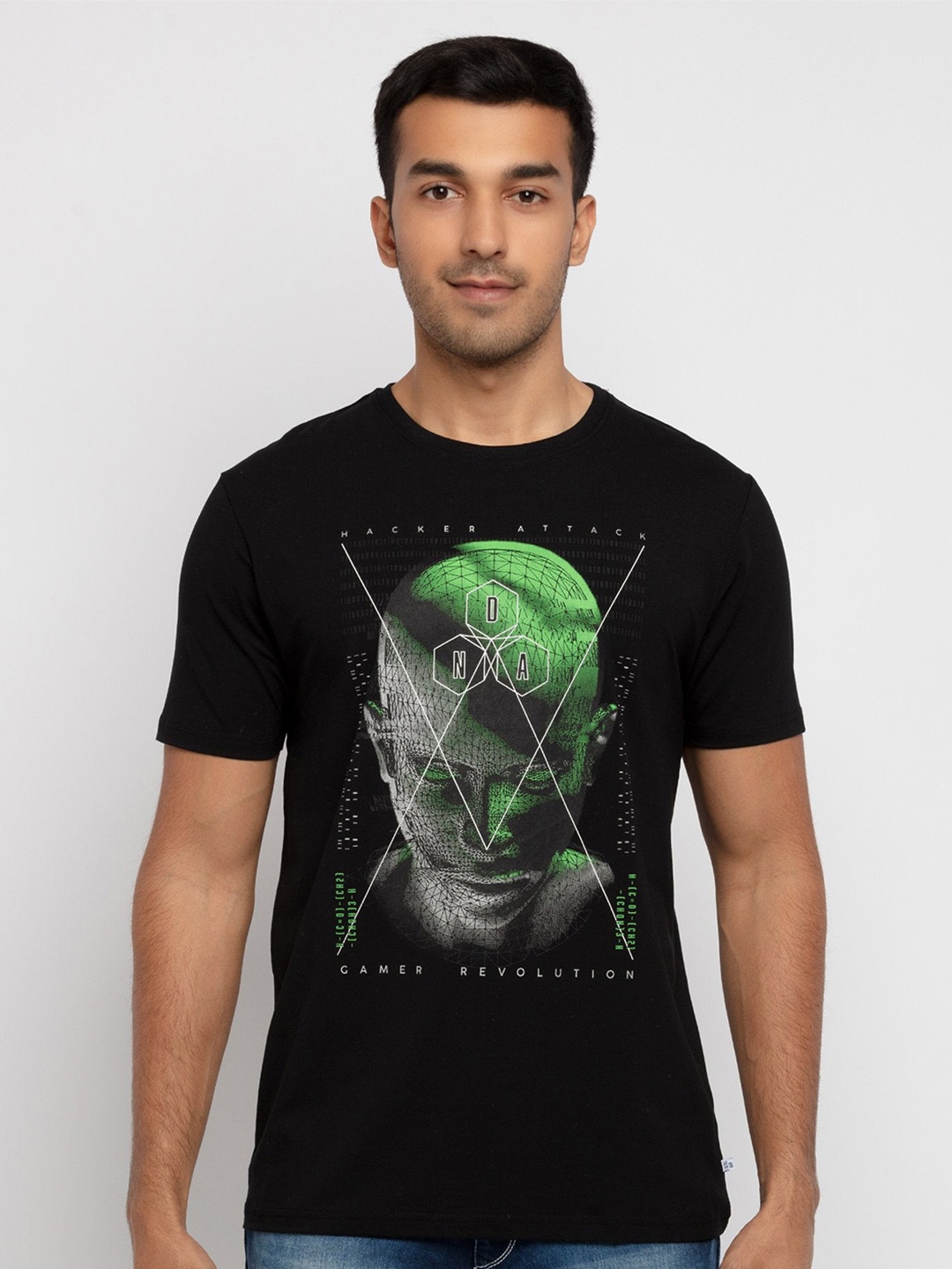 Status Quo Men Black Printed T-shirt