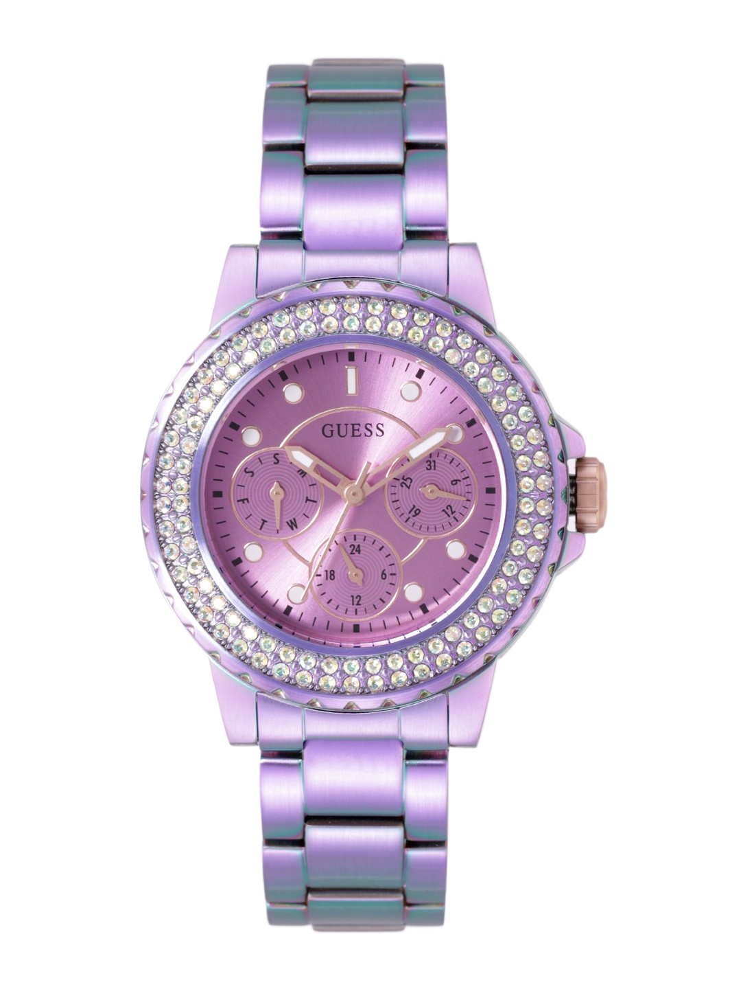 GUESS Women CROWN JEWEL Embellished Dial Analogue Multi Function Watch GW0410L4, Purple
GUESS Women CROWN JEWEL Embellished Dial Analogue Multi Function Watch GW0410L4, Purple