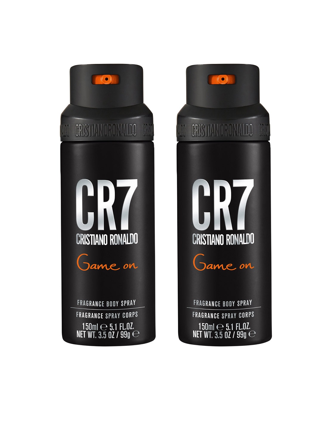 CRISTIANO RONALDO Men Set of 2 CR7 Set of Game On Fragrance Body Spray 150 ml each, Black
CRISTIANO RONALDO Men Set of 2 CR7 Set of Game On Fragrance Body Spray 150 ml each, Black