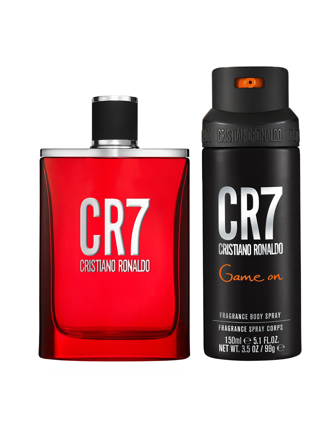 CRISTIANO RONALDO Men Set of Game On Fragrance Body Spray 150 ml & CR7 EDT 100 ml, Red
CRISTIANO RONALDO Men Set of Game On Fragrance Body Spray 150 ml & CR7 EDT 100 ml, Red