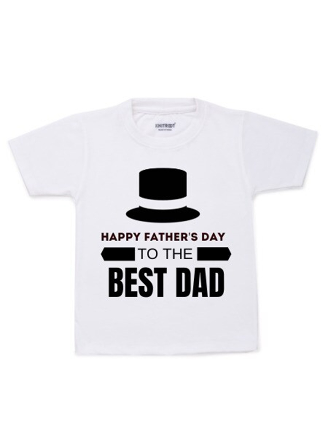 KNITROOT Kids White & Black Typography Printed T-shirt