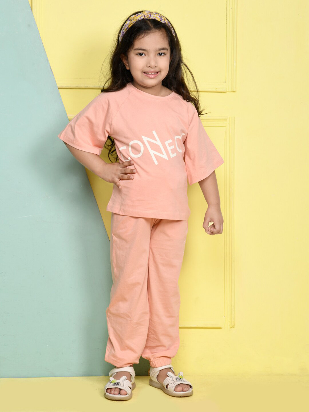 LilPicks Girls Peach-Coloured Printed Top with Trousers
LilPicks Girls Peach-Coloured Printed Top with Trousers