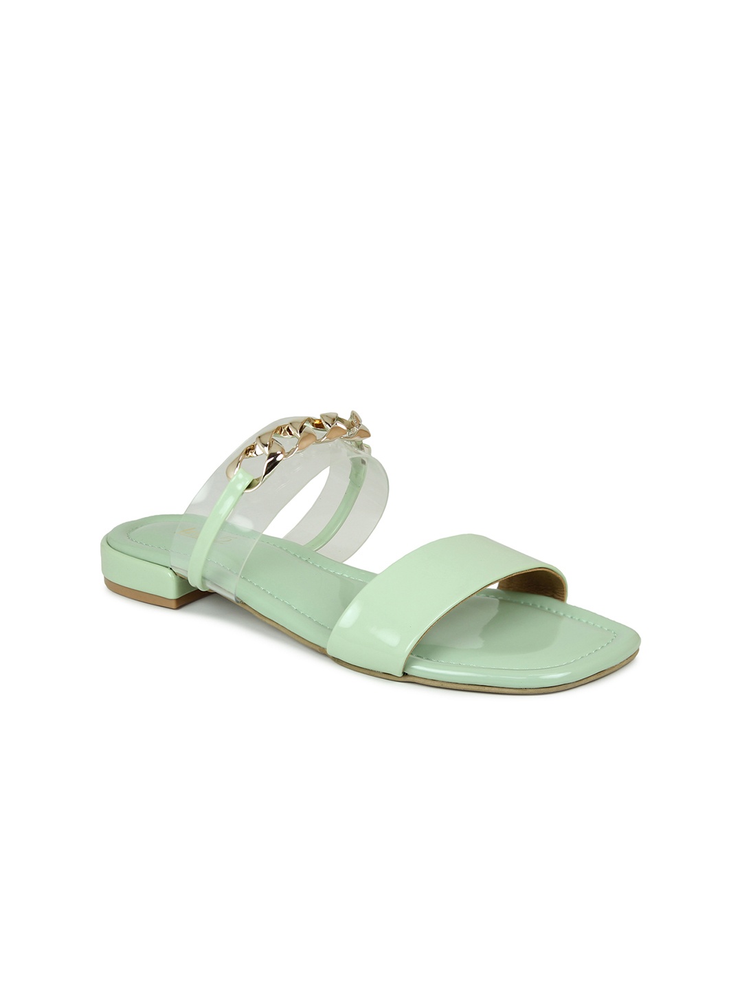 Inc 5 Women Green Embellished Open Toe Flats