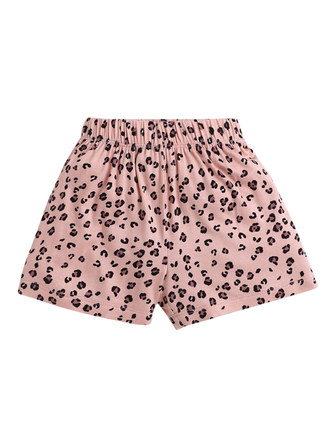 Hopscotch Girls Peach-Coloured Floral Printed Shorts