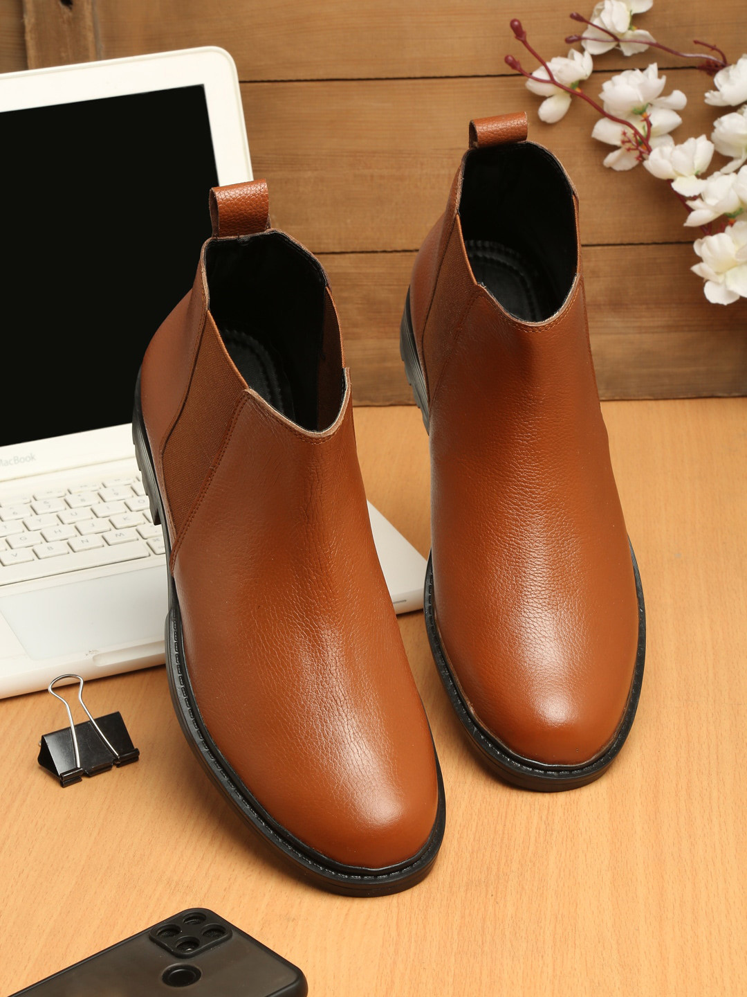 LOUIS STITCH Men Tan Leather High-Top Boots, Brown 
LOUIS STITCH Men Tan Leather High-Top Boots, Brown