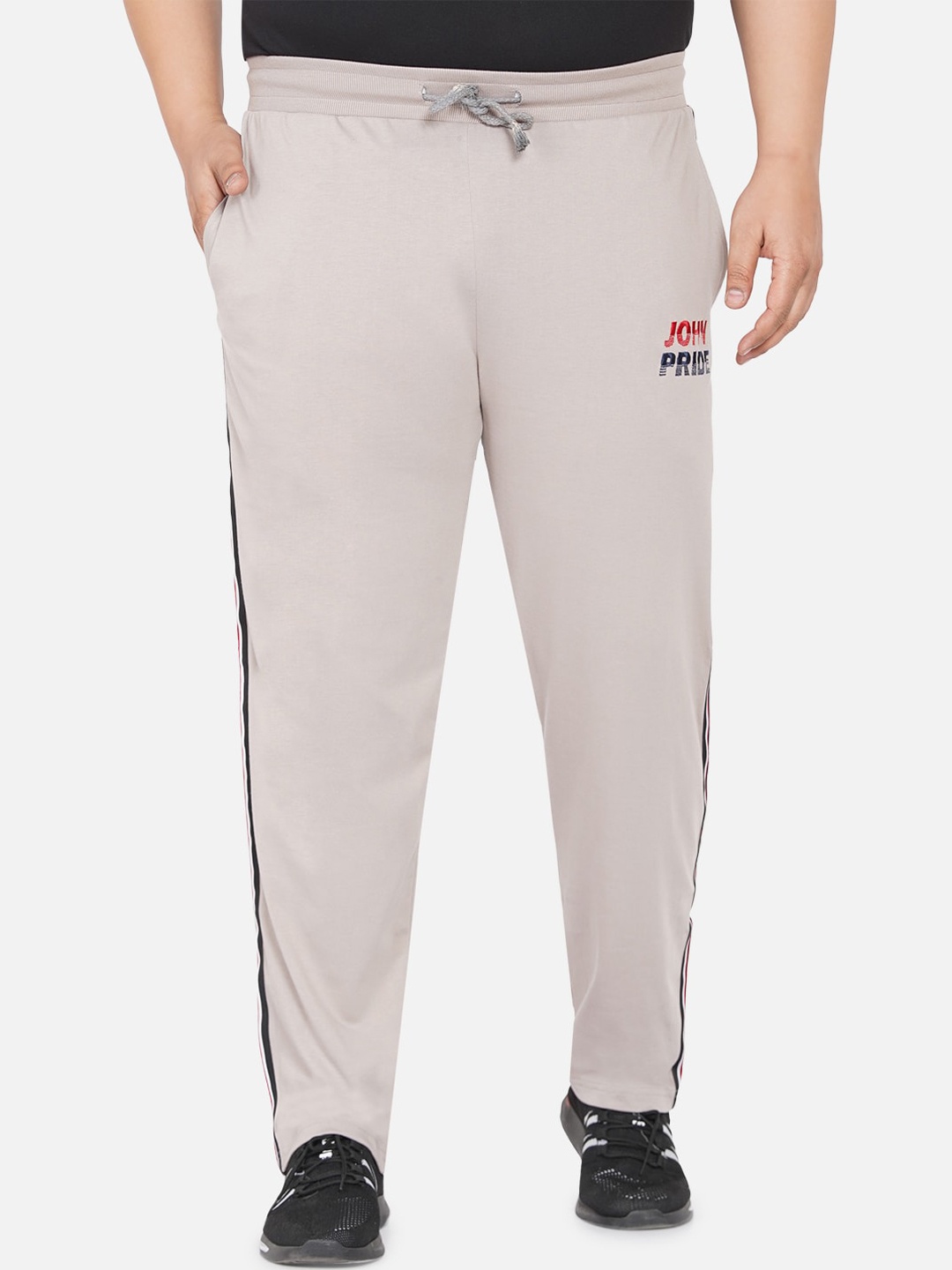 John Pride Men Grey Solid Track Pants