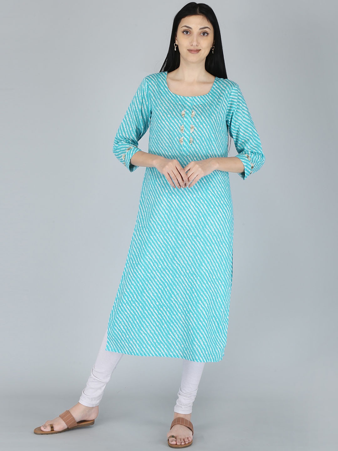 KALINI Women Blue Geometric Printed Kurta