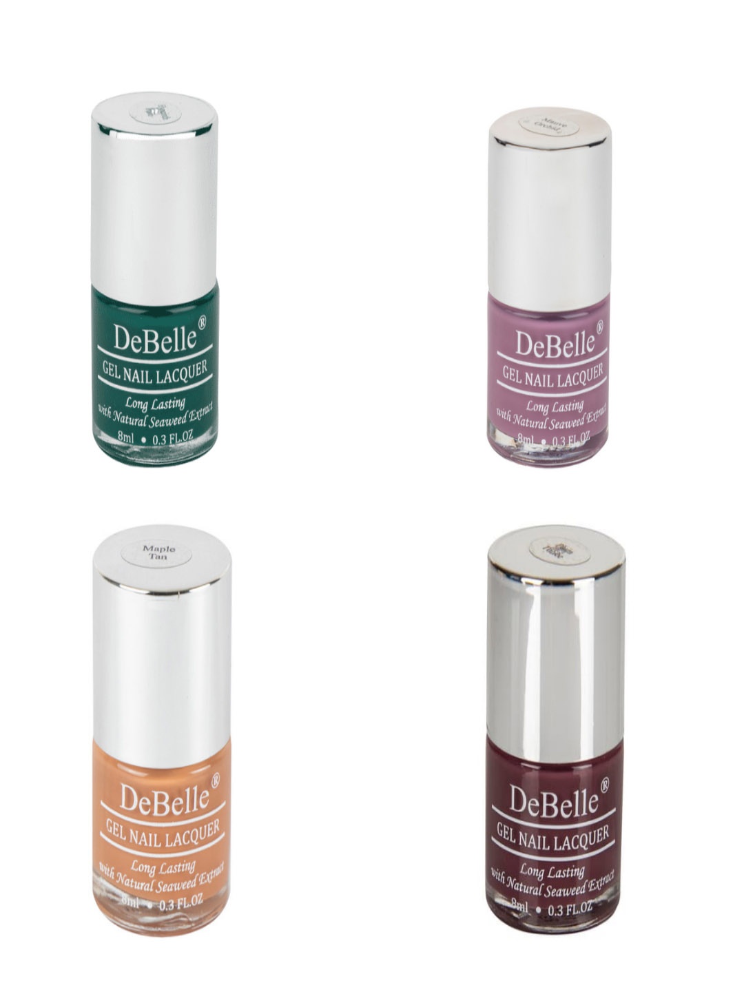 DeBelle Set of 4 Plum Orchard Pastels Long Lasting Gel Nail Lacquers - 8ml each, Green
DeBelle Set of 4 Plum Orchard Pastels Long Lasting Gel Nail Lacquers - 8ml each, Green