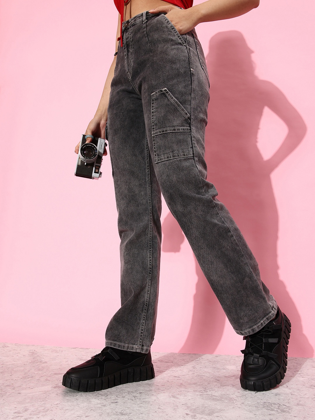 The Roadster Lifestyle Co. Women Slim Fit High-Rise Heavy Fade Acid Wash Stretchable Jeans, Grey
The Roadster Lifestyle Co. Women Slim Fit High-Rise Heavy Fade Acid Wash Stretchable Jeans, Grey