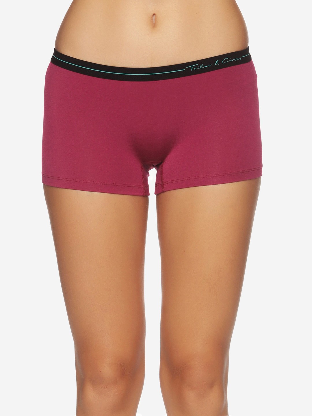 Tailor & Circus Women Maroon Solid Low-Rise Boy Shorts