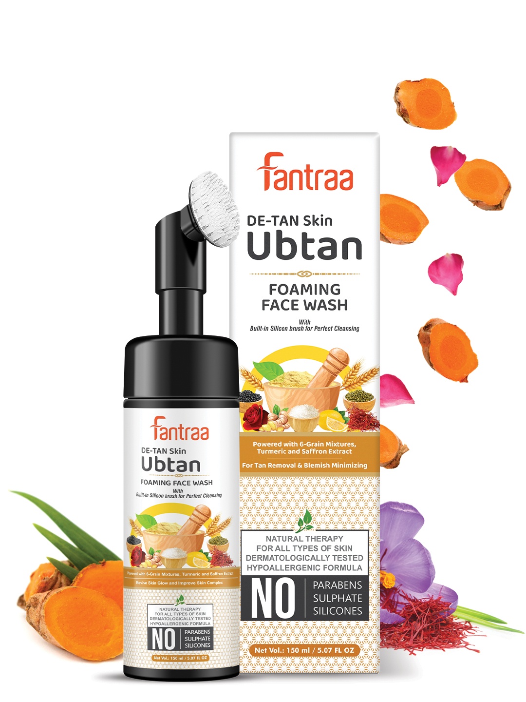 Fantraa Ubtan Foaming Face Wash with Built-In Face Brush for Revive Skin Glow - 150 ml, White
Fantraa Ubtan Foaming Face Wash with Built-In Face Brush for Revive Skin Glow - 150 ml, White