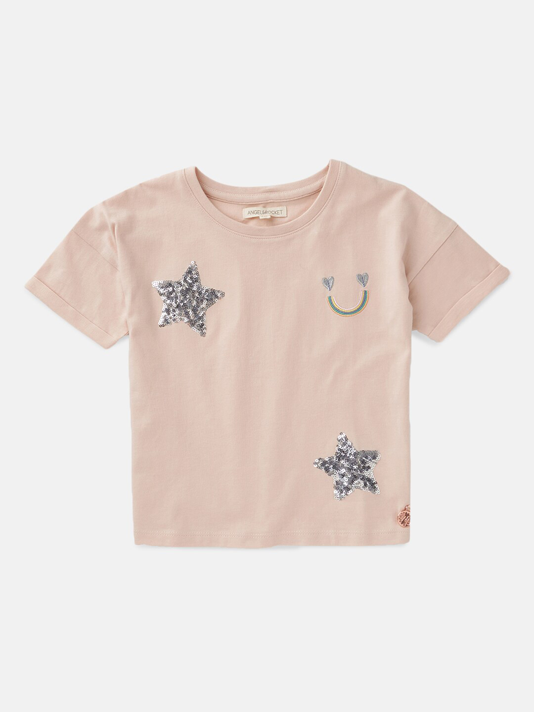 Angel & Rocket Girls Peach-Coloured Embellished Cotton T-shirt
Angel & Rocket Girls Peach-Coloured Embellished Cotton T-shirt