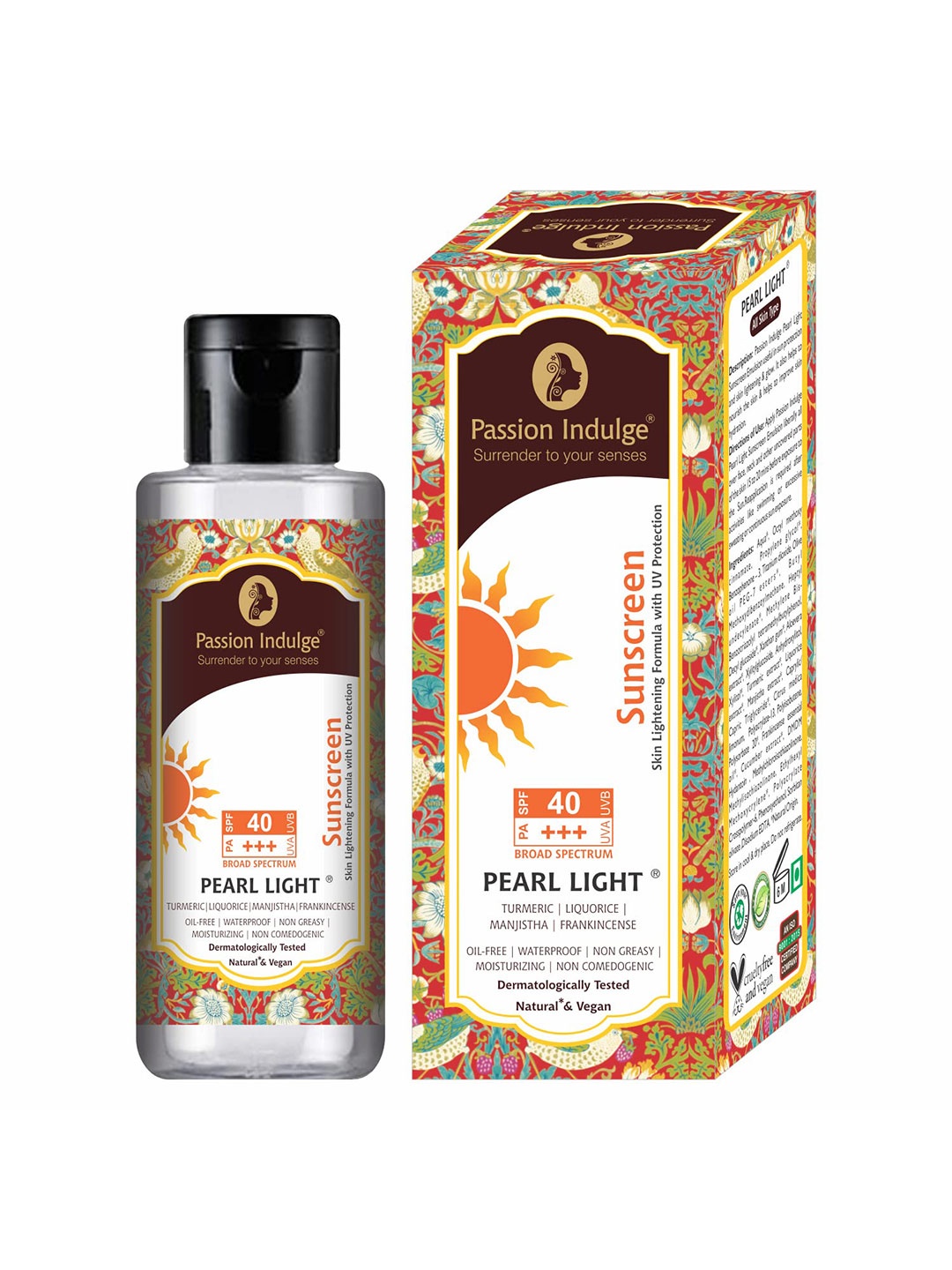 Passion Indulge Pearl Light Natural UV Protection SPF 40 Sunscreen with Turmeric 100 g, White
Passion Indulge Pearl Light Natural UV Protection SPF 40 Sunscreen with Turmeric 100 g, White