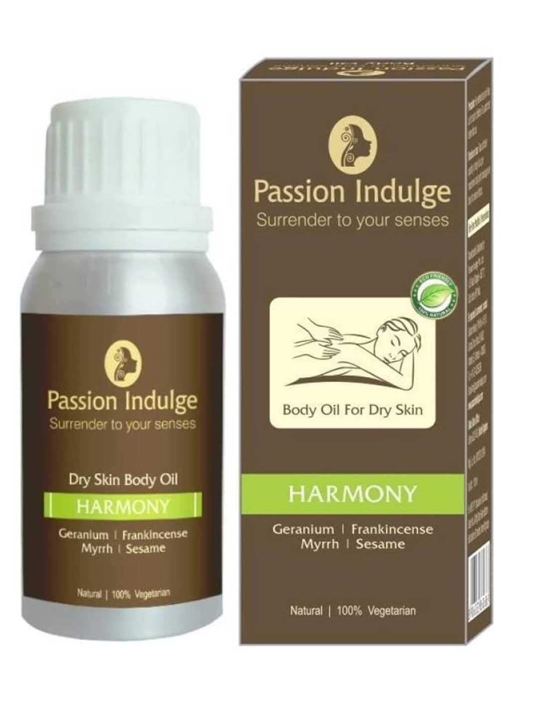 Passion Indulge Natural Harmony Body Massage Oil with Geranium & Frankincense - 100 ml, Brown
Passion Indulge Natural Harmony Body Massage Oil with Geranium & Frankincense - 100 ml, Brown