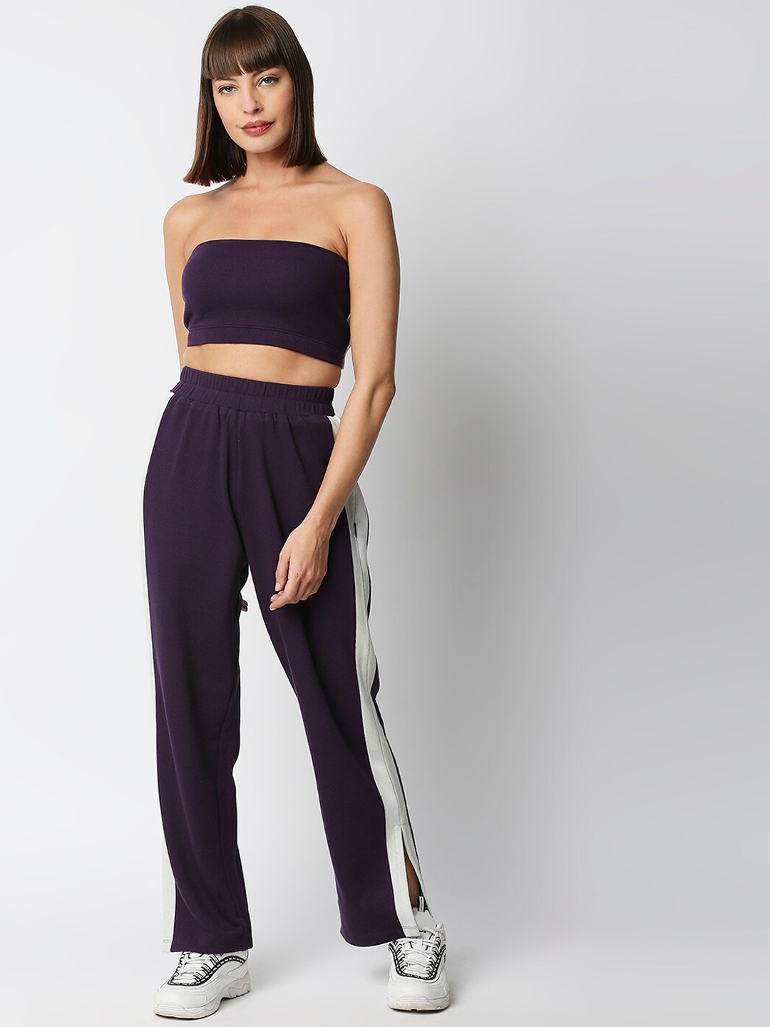 Disrupt Women Purple Pure Cotton Co-ords