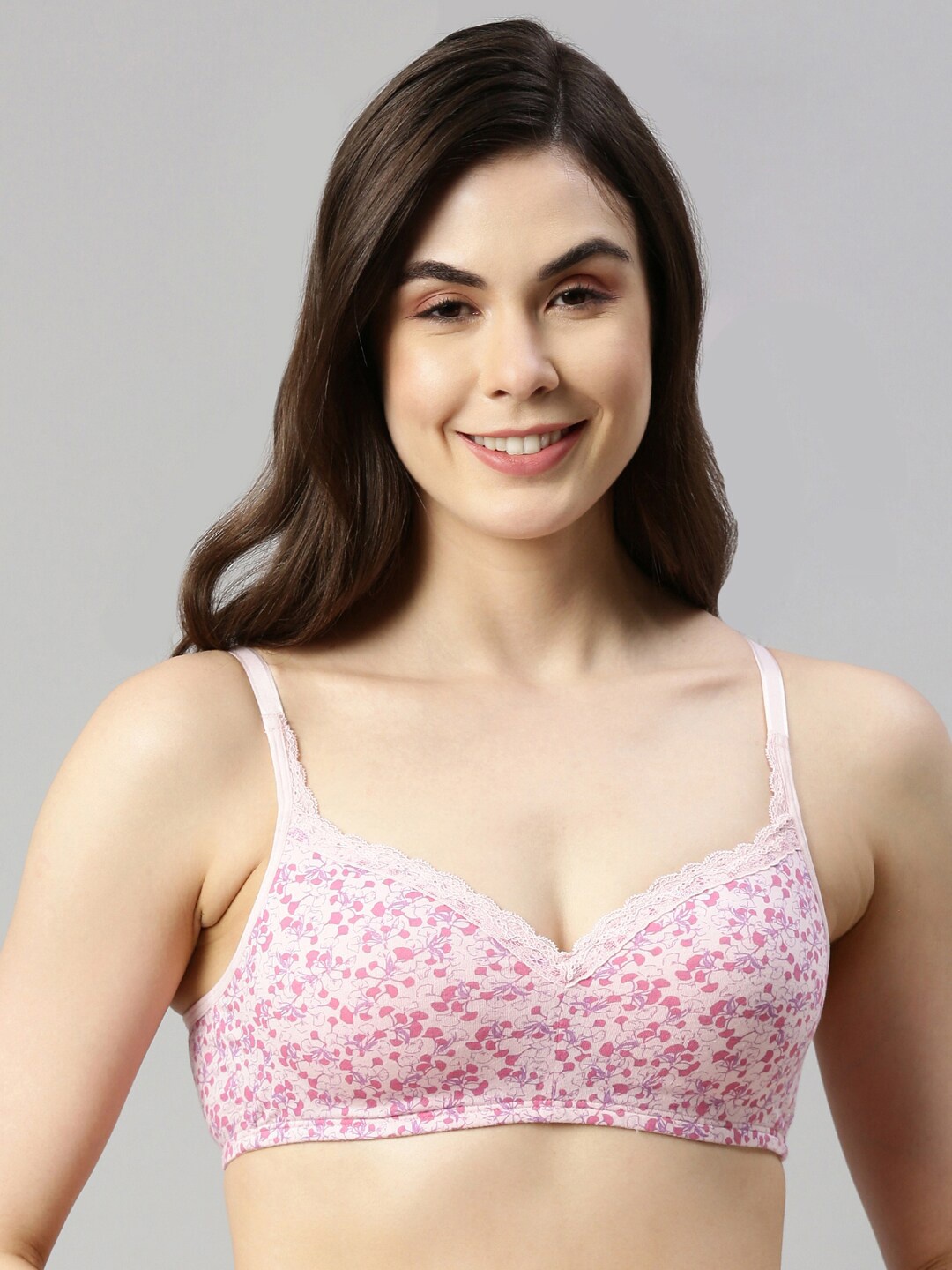Enamor Women Pink Eco Friendly Cotton Padded Non Wired High Coverage Balconette Bra
Enamor Women Pink Eco Friendly Cotton Padded Non Wired High Coverage Balconette Bra