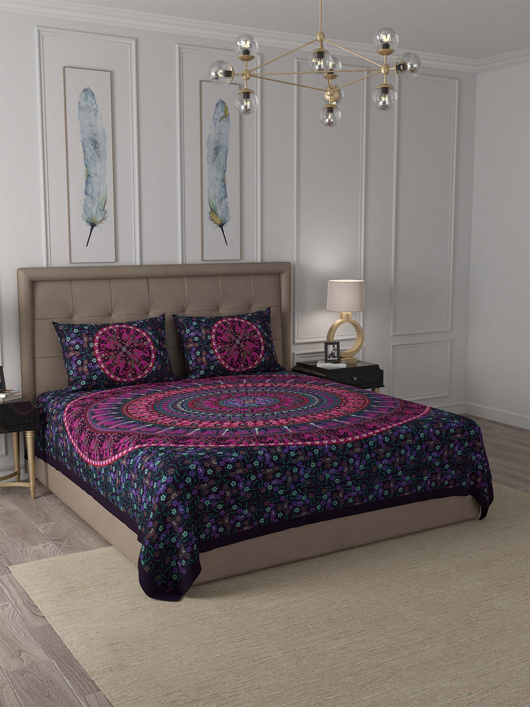 JAIPUR FABRIC Violet & Pink Floral 180 TC Cotton Queen Bedsheet with 2 Pillow Covers
JAIPUR FABRIC Violet & Pink Floral 180 TC Cotton Queen Bedsheet with 2 Pillow Covers