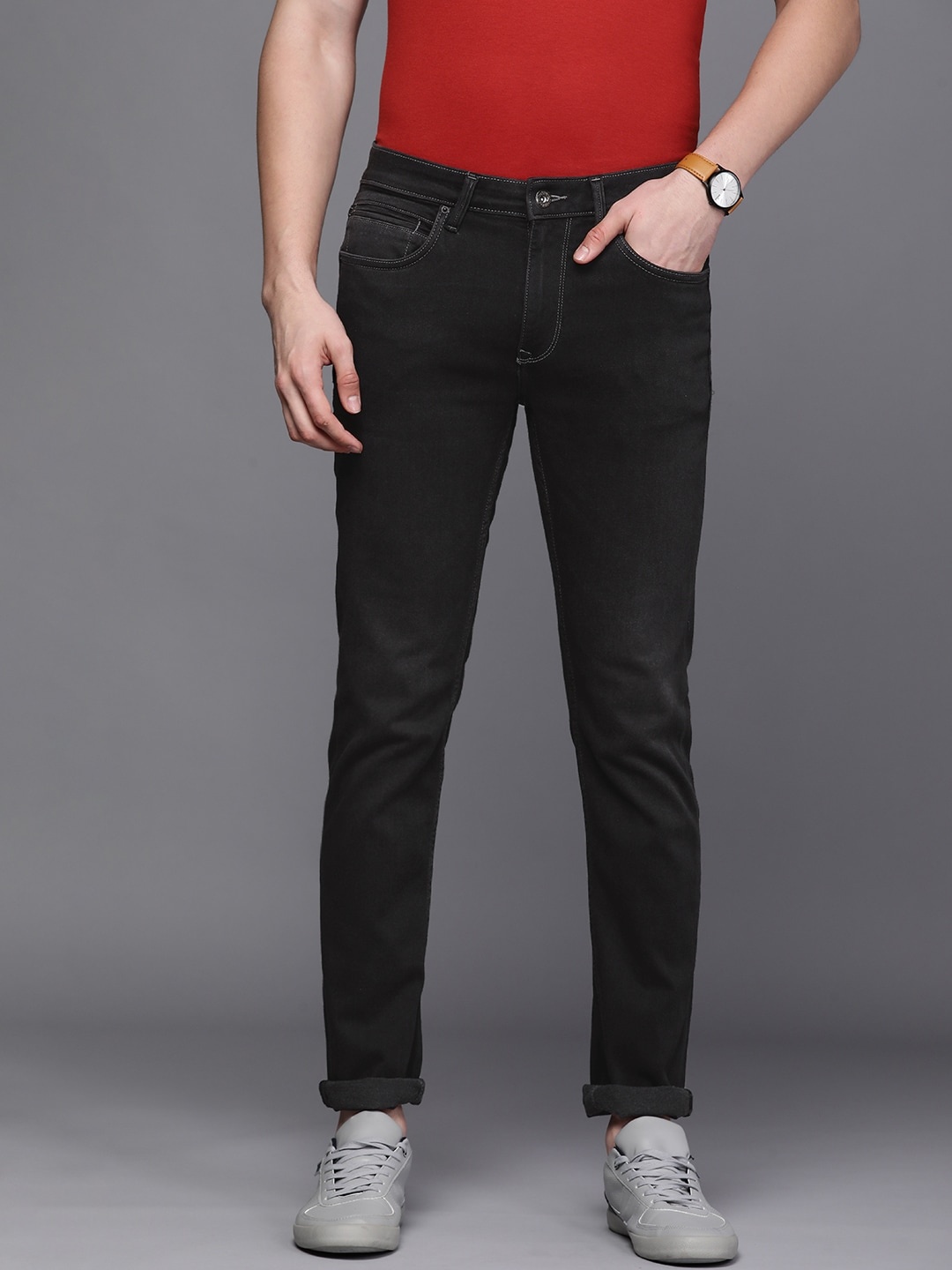 Louis Philippe Jeans Men Black Slim Fit Low-Rise Stretchable Jeans, Navy blue
Louis Philippe Jeans Men Black Slim Fit Low-Rise Stretchable Jeans, Navy blue