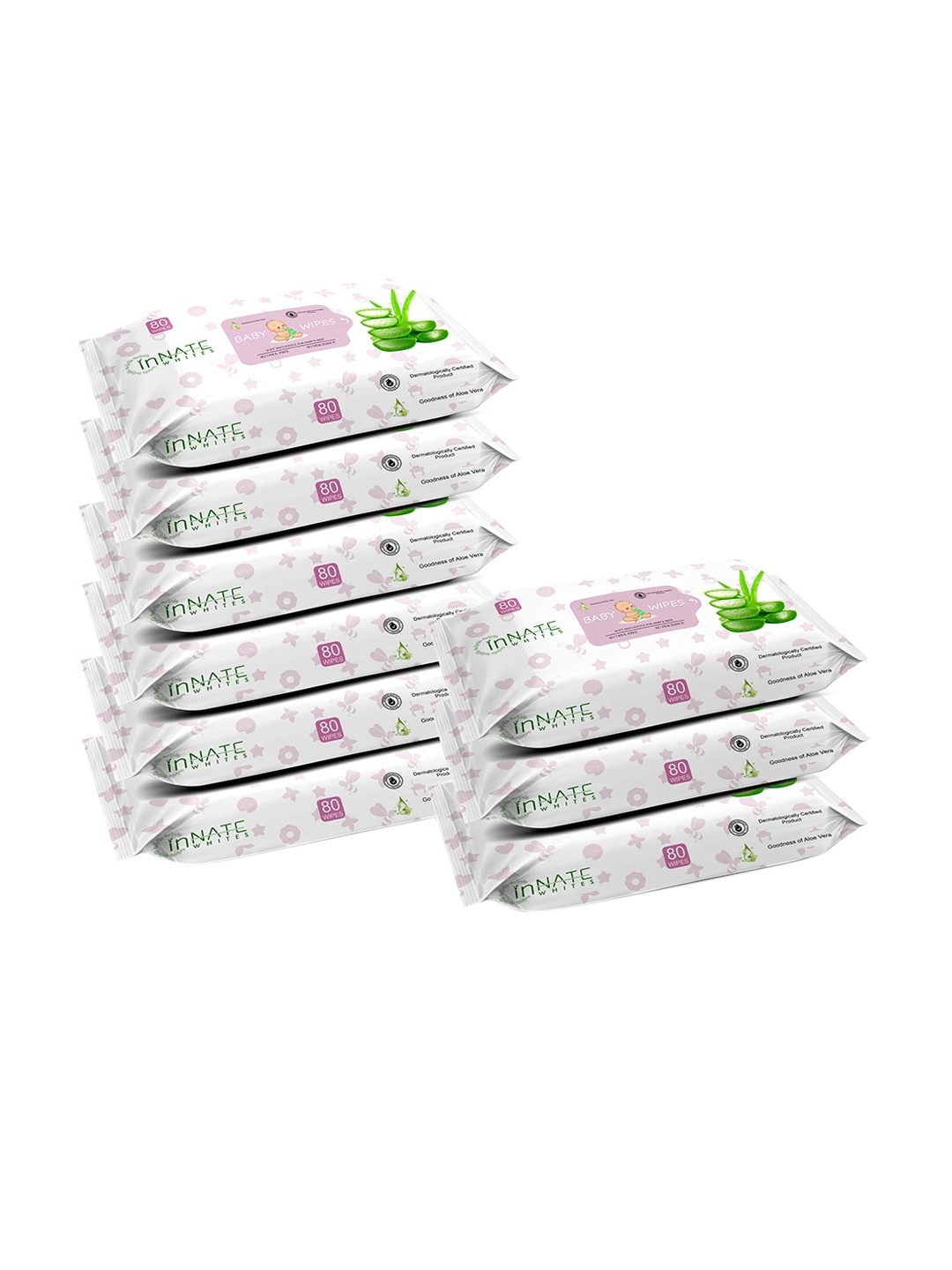 InnateWhites Kids Set of 9 Soft & Gentle Baby Wipes with Aloe Vera - 80 Wipes Each, Pink
InnateWhites Kids Set of 9 Soft & Gentle Baby Wipes with Aloe Vera - 80 Wipes Each, Pink