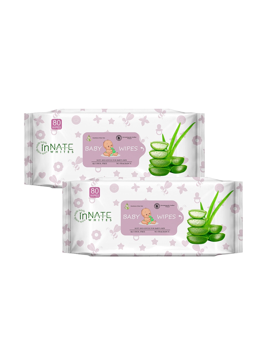 InnateWhites Kids Set of 2 Soft & Gentle Baby Wipes with Aloe Vera - 80 Wipes Each, Pink
InnateWhites Kids Set of 2 Soft & Gentle Baby Wipes with Aloe Vera - 80 Wipes Each, Pink