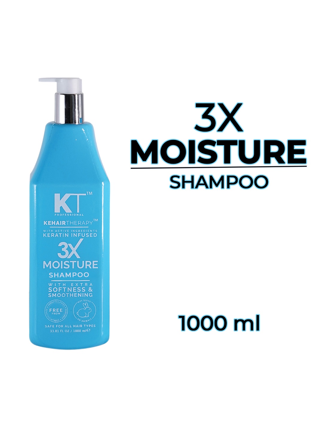 KEHAIRTHERAPY Keratin Infused 3X Moisture Shampoo with Extra Softness - 1000 ml, Blue
KEHAIRTHERAPY Keratin Infused 3X Moisture Shampoo with Extra Softness - 1000 ml, Blue