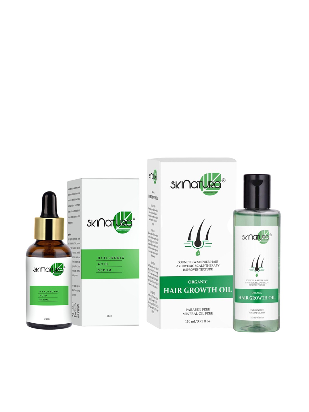 Skinatura Set of Hyaluronic Acid Serum 30 ml & Organic Hair Growth Oil 110 ml, White
Skinatura Set of Hyaluronic Acid Serum 30 ml & Organic Hair Growth Oil 110 ml, White