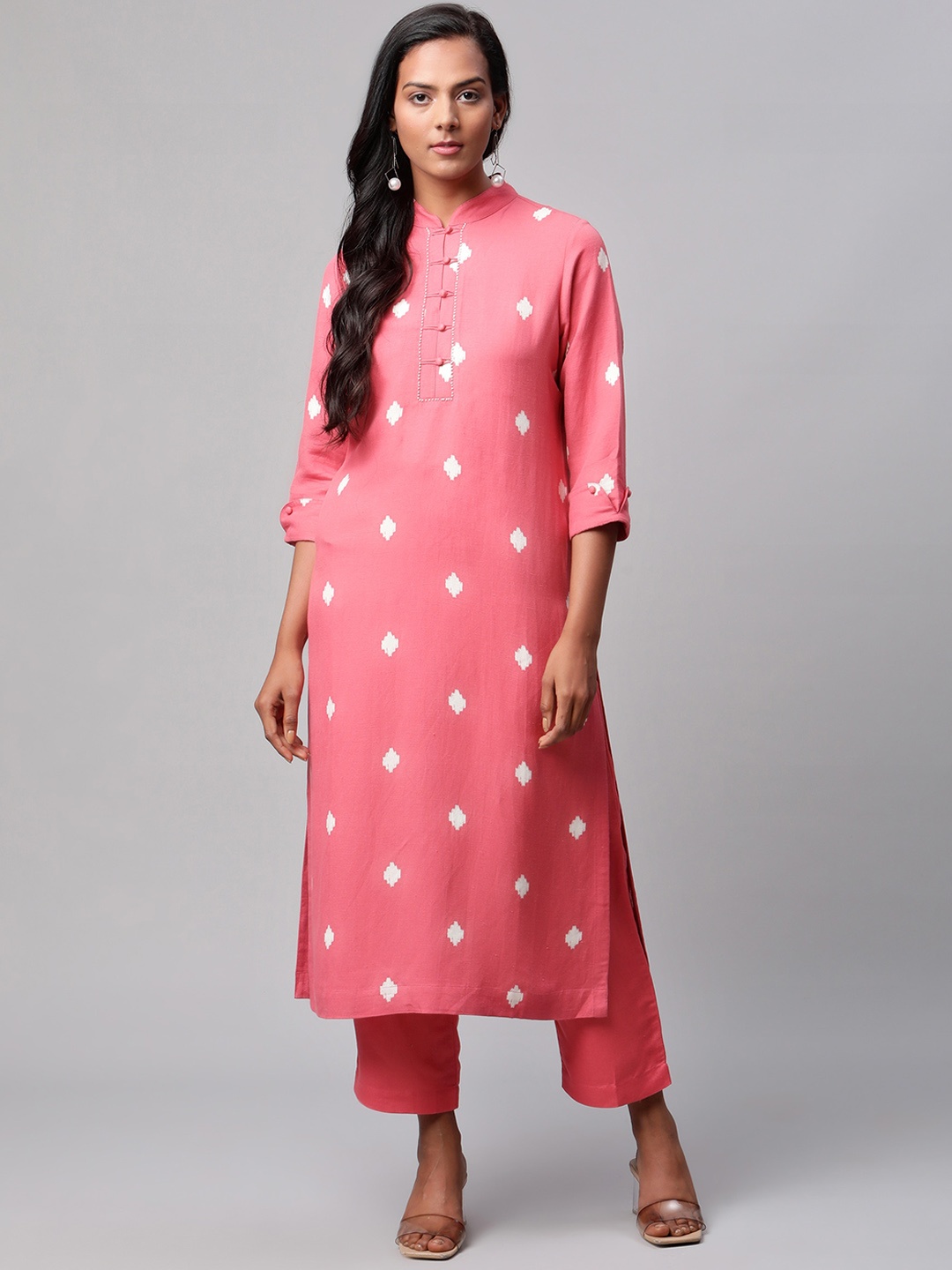 Linen Club Woman Women Pink Ethnic Motifs Printed Linen Sustainable Kurta with Trousers
Linen Club Woman Women Pink Ethnic Motifs Printed Linen Sustainable Kurta with Trousers