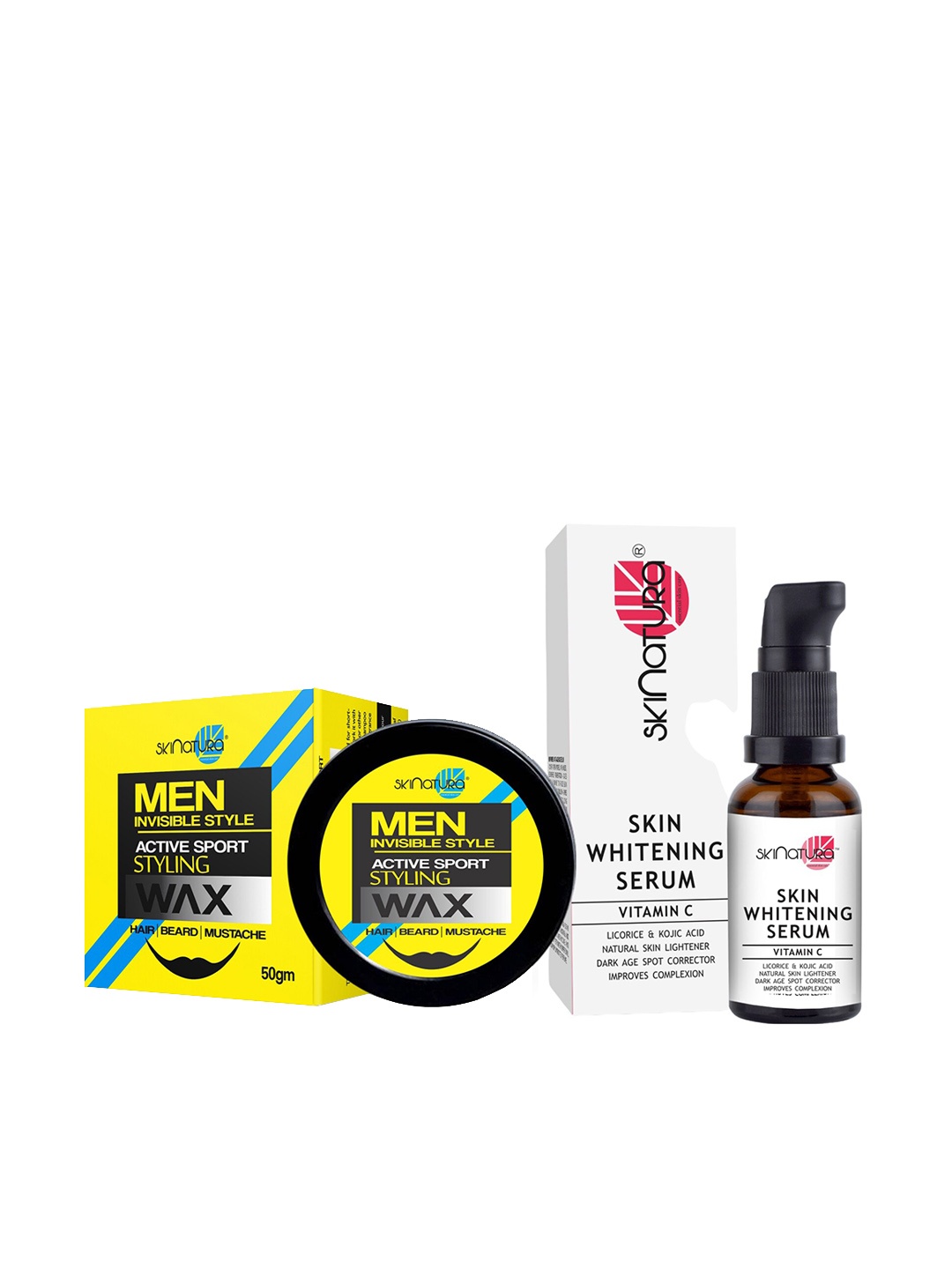 Skinatura Men Invisible Style Active Sport Hair Wax 50g & Skin Whitening Face Serum 30 ml, Yellow
Skinatura Men Invisible Style Active Sport Hair Wax 50g & Skin Whitening Face Serum 30 ml, Yellow