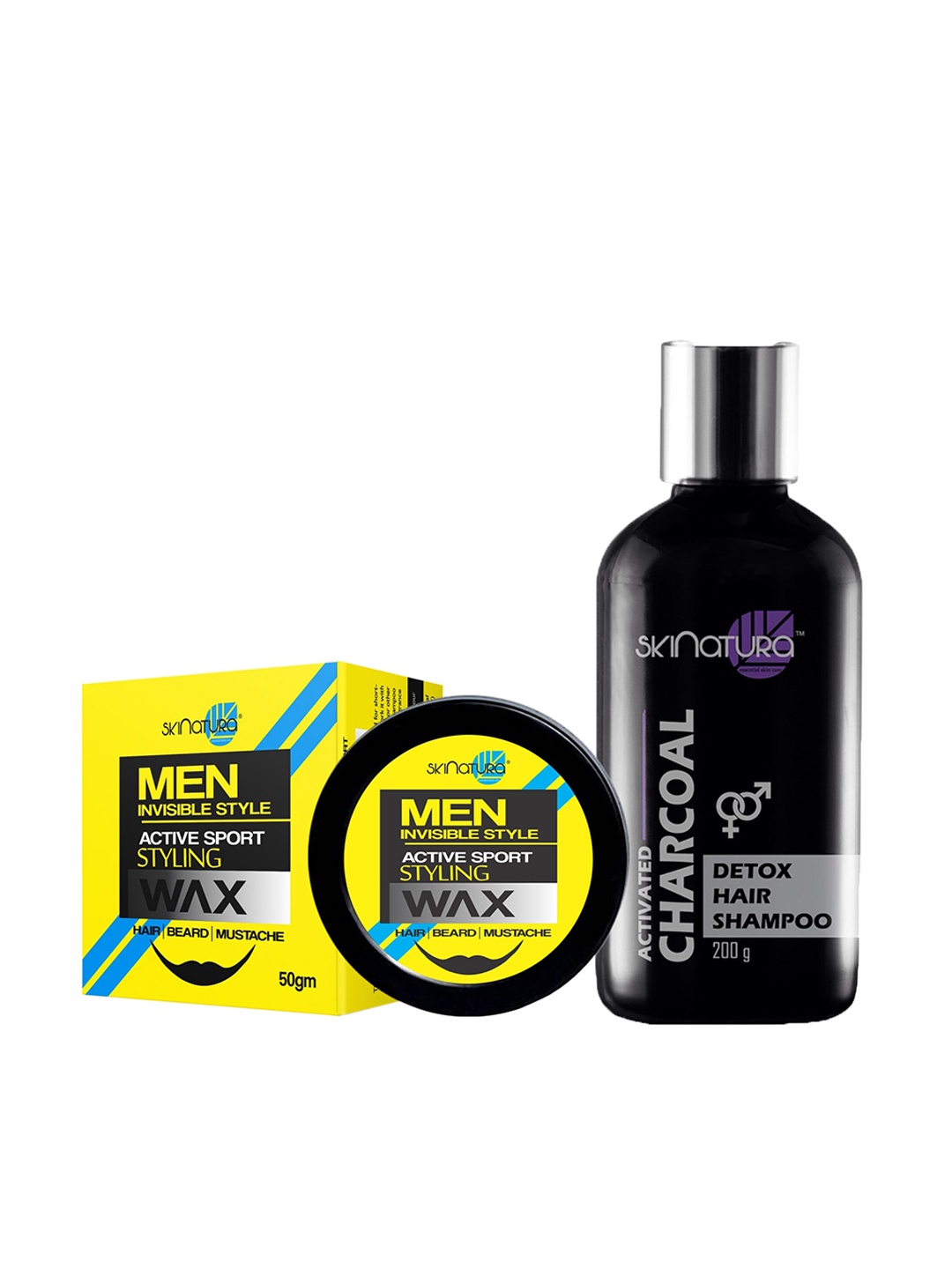 Skinatura Men Set of Invisible Style Hair & Beard Wax 50g & Charcoal Hair Shampoo 200g, Yellow
Skinatura Men Set of Invisible Style Hair & Beard Wax 50g & Charcoal Hair Shampoo 200g, Yellow