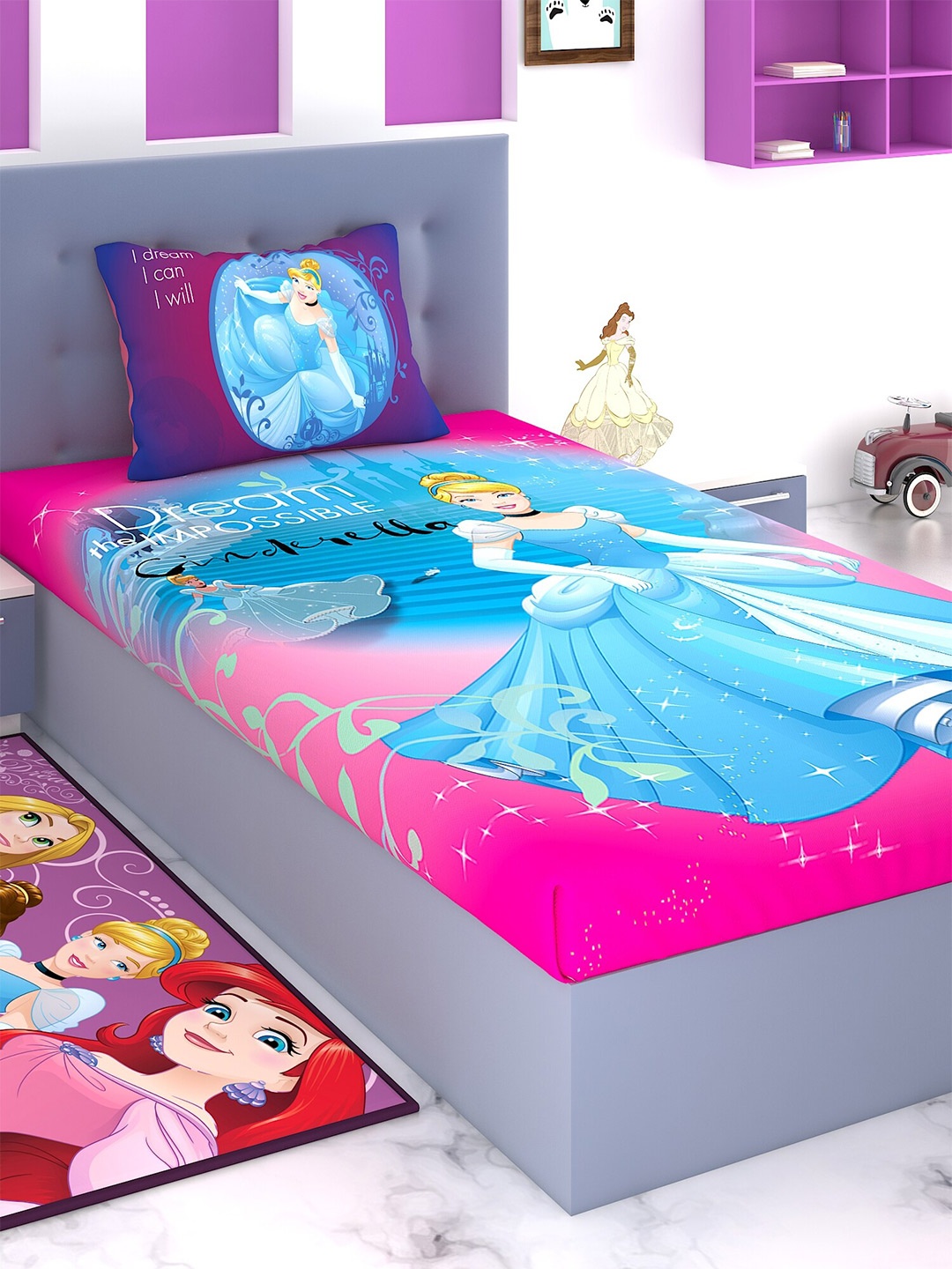 Disney Pink & Blue Cartoon Characters 180 TC Cotton Single Bedsheet with 1 Pillow Covers
Disney Pink & Blue Cartoon Characters 180 TC Cotton Single Bedsheet with 1 Pillow Covers