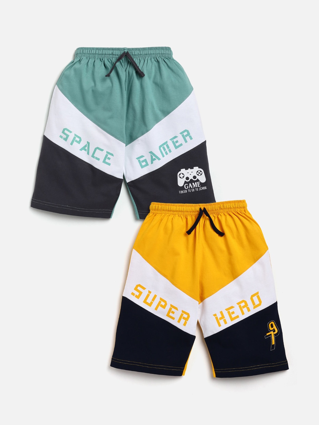 Nottie Planet Boys Pack of 2 Turquoise Blue & Yellow Typography Printed Pure Cotton Shorts
Nottie Planet Boys Pack of 2 Turquoise Blue & Yellow Typography Printed Pure Cotton Shorts
