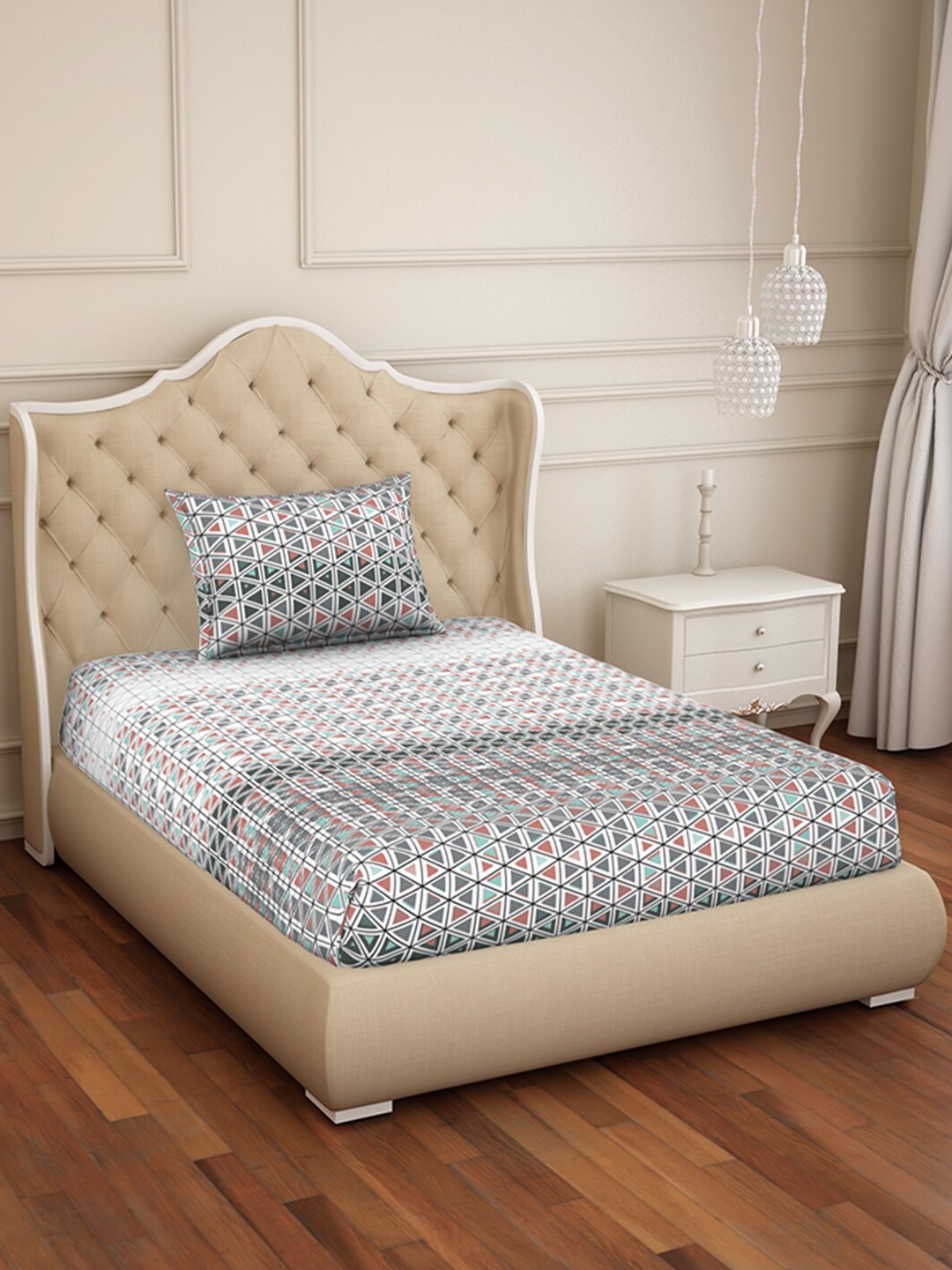 Welspun Coral & White Geometric 144 TC 100% Cotton Single Bedsheet with 1 Pillow Covers
Welspun Coral & White Geometric 144 TC 100% Cotton Single Bedsheet with 1 Pillow Covers