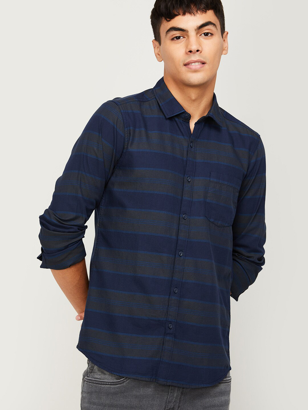 Forca by Lifestyle Men Blue Horizontal Stripes Striped Regular Fit Cotton Casual Shirt
Forca by Lifestyle Men Blue Horizontal Stripes Striped Regular Fit Cotton Casual Shirt