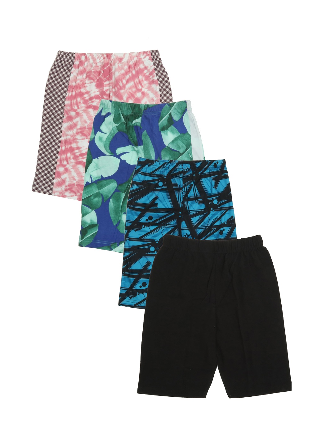 OLIVE MIST Boys Pack of 4 Printed Outdoor Antimicrobial Technology Shorts, Multi