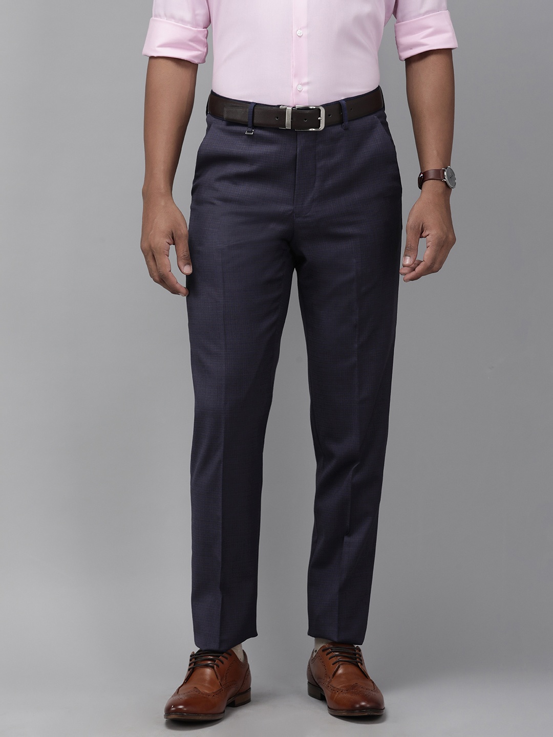 Van Heusen Men Blue Checked Custom Fit Mid-Rise Flat-Front Wool Blend Formal Trousers
Van Heusen Men Blue Checked Custom Fit Mid-Rise Flat-Front Wool Blend Formal Trousers