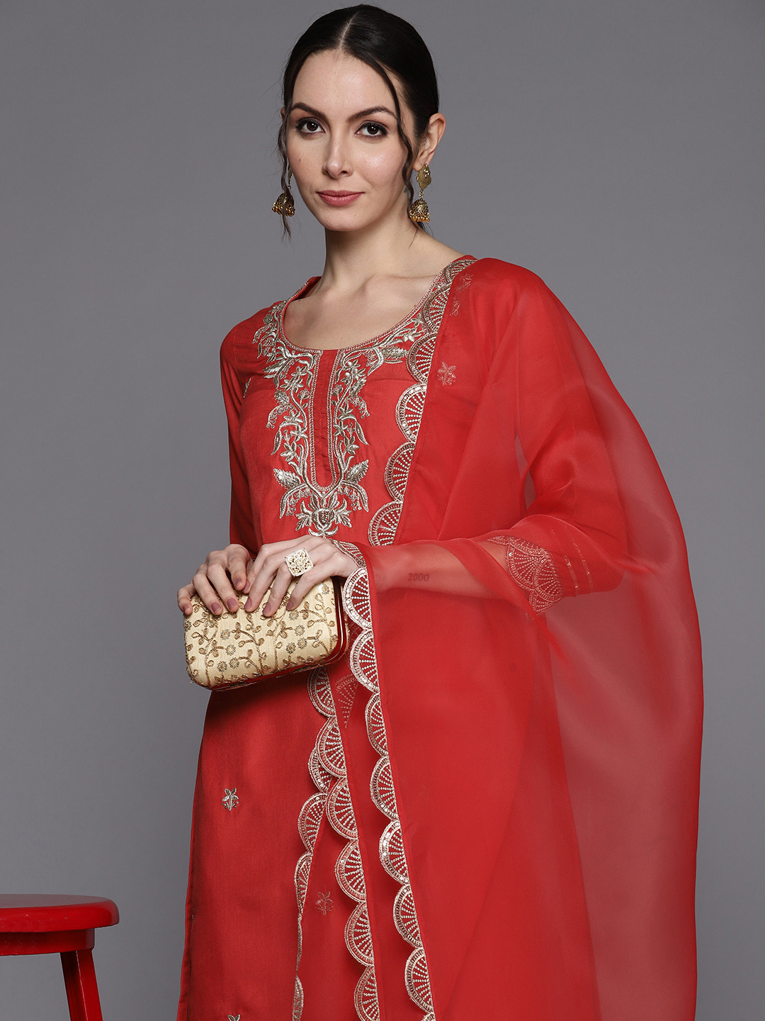 Indo Era Women Red Ethnic Motifs Embroidered Sequinned Liva Kurta with Palazzos & Dupatta
Indo Era Women Red Ethnic Motifs Embroidered Sequinned Liva Kurta with Palazzos & Dupatta