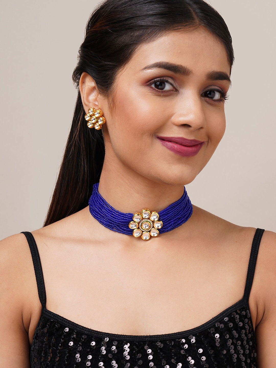 Binnis Wardrobe Gold-Plated Navy Blue & White Stone Studded & Beaded Jewellery Set
Binnis Wardrobe Gold-Plated Navy Blue & White Stone Studded & Beaded Jewellery Set