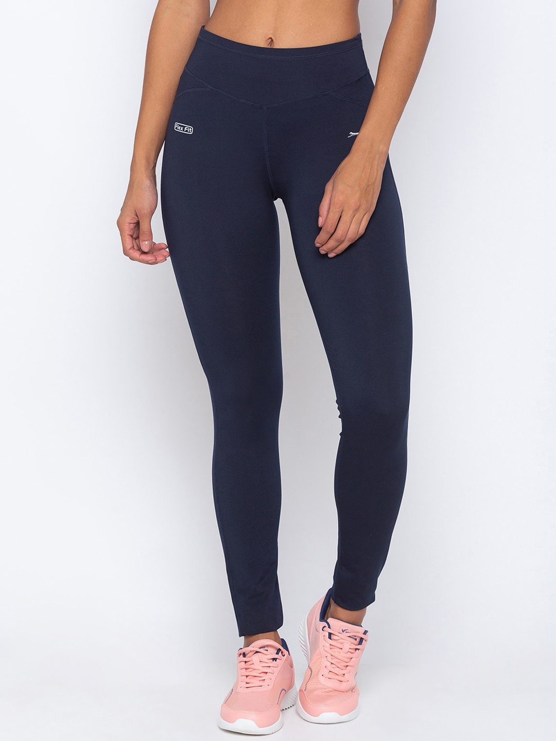 Black Panther Women Navy Blue Slim Fit Yoga Track Pants