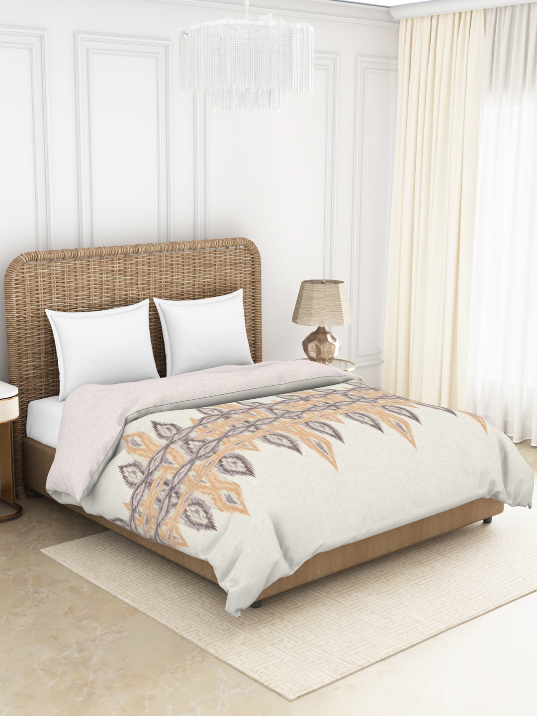 SPACES Beige & Coffee Brown Ethnic Motifs 100% Cotton AC Room 150 GSM Double Bed Quilt
SPACES Beige & Coffee Brown Ethnic Motifs 100% Cotton AC Room 150 GSM Double Bed Quilt