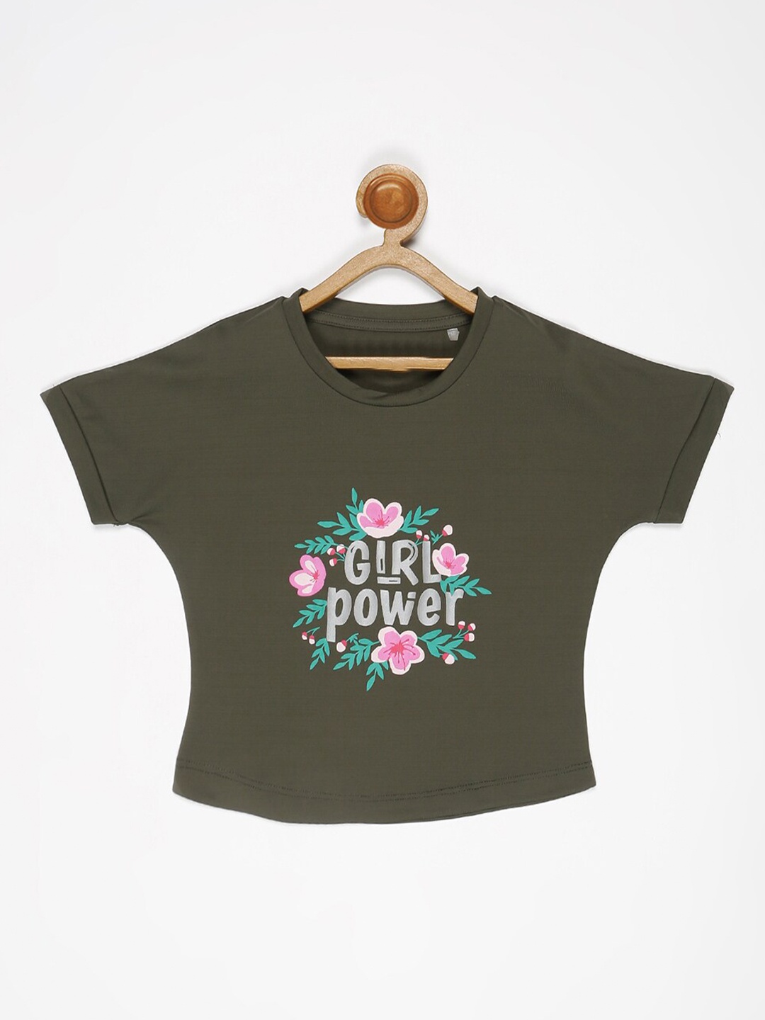 V2 Value & Variety Green Print Extended Sleeves Top