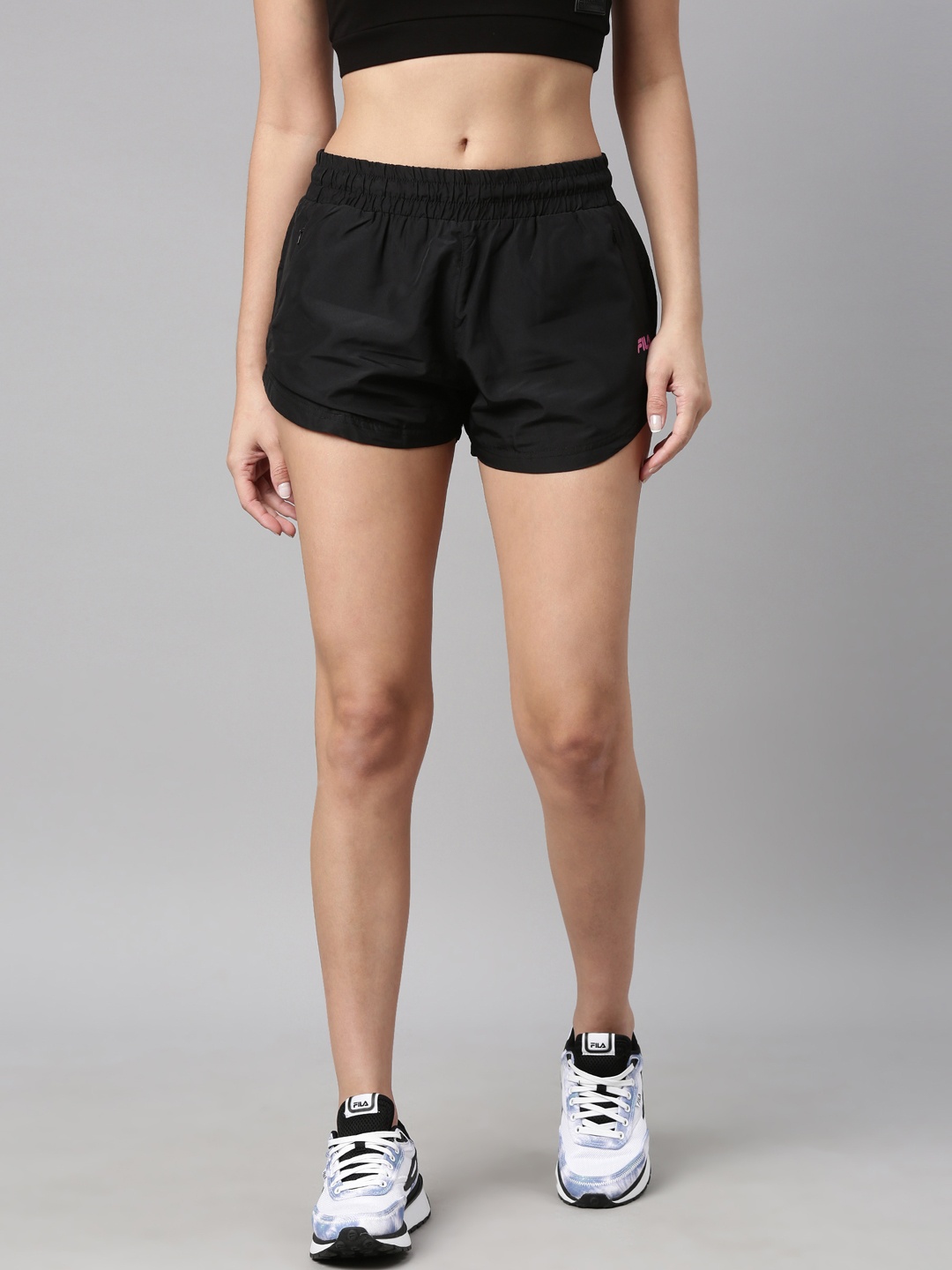 FILA Women Black Training Sports Shorts