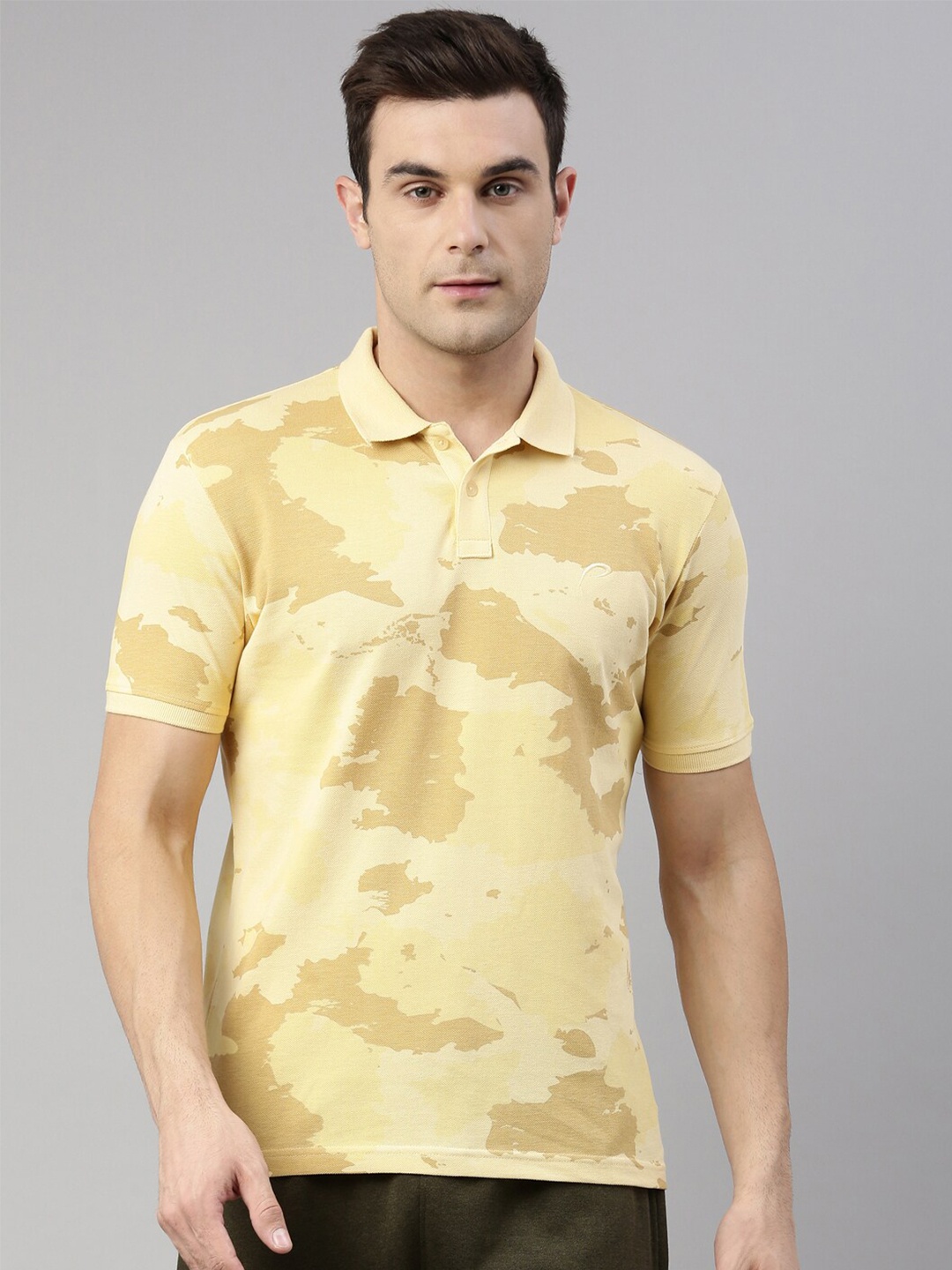 Proline Active Men Yellow & Beige Camouflage Printed Polo Collar Organic Cotton T-shirt
Proline Active Men Yellow & Beige Camouflage Printed Polo Collar Organic Cotton T-shirt