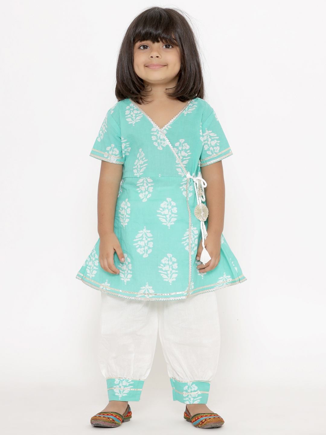 Readiprint Fashions Girls Sea Green Floral Printed Angrakha Gotta Patti Pure Cotton Kurti with Salwar
Readiprint Fashions Girls Sea Green Floral Printed Angrakha Gotta Patti Pure Cotton Kurti with Salwar