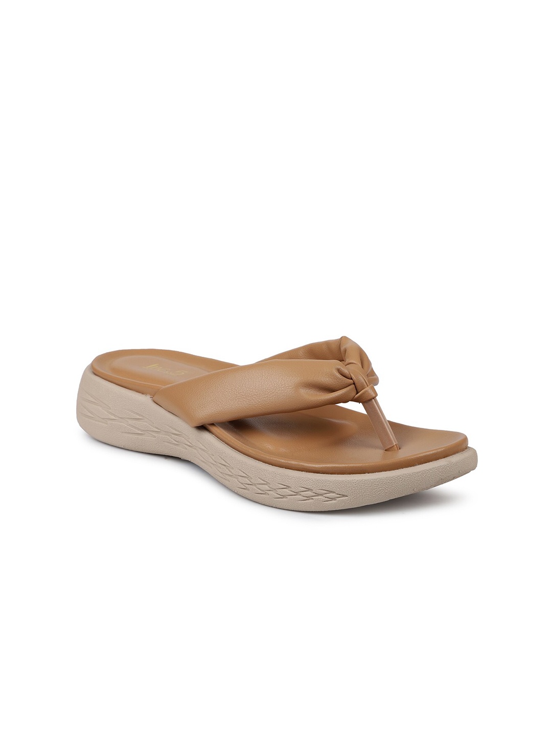Inc 5 Women Beige Ethnic Suede Comfort Sandals