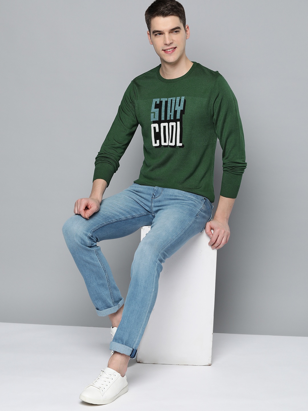 Mast & Harbour Men Green & White Acrylic Self-Design Typography Pullover
Mast & Harbour Men Green & White Acrylic Self-Design Typography Pullover
