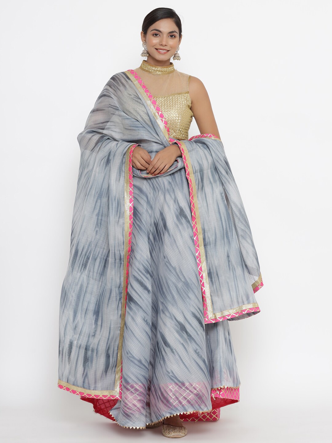 Kesarya Grey & Magenta Embellished Ready to Wear Lehenga & Unstitched Blouse With Dupatta
Kesarya Grey & Magenta Embellished Ready to Wear Lehenga & Unstitched Blouse With Dupatta