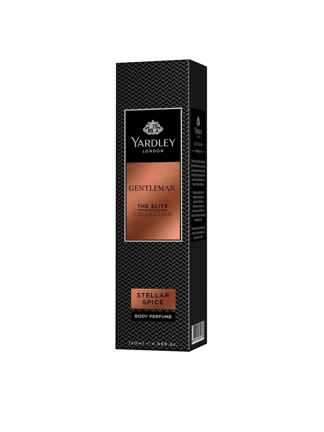 YARDLEY LONDON Men The Elite Collection Gentleman Stellar Spice Body Perfume - 120 ml, Black
YARDLEY LONDON Men The Elite Collection Gentleman Stellar Spice Body Perfume - 120 ml, Black