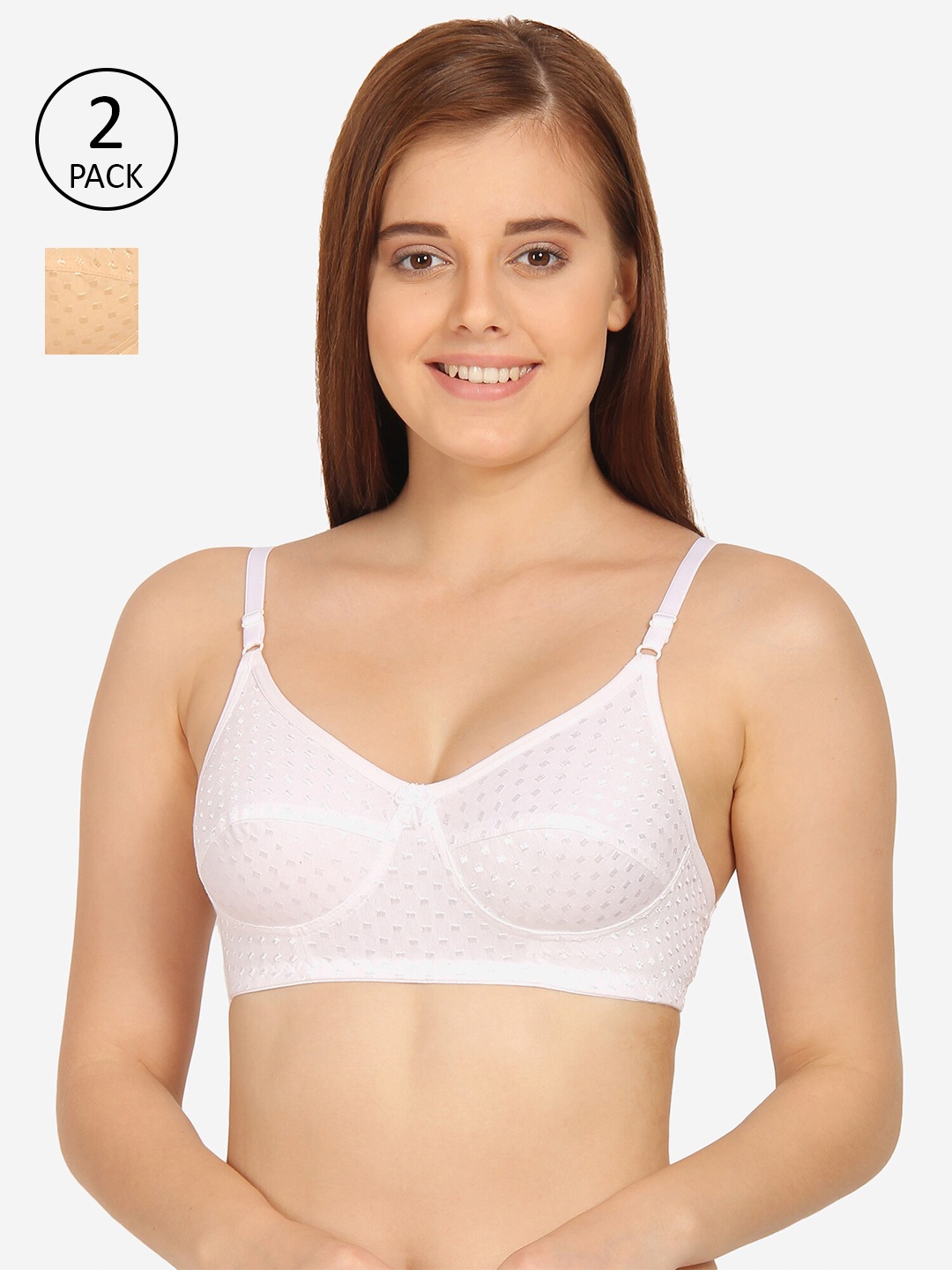 Innocence Pack of 2 Cotton Rich Non-Wired Non-Padded Full Coverage Bra BBAPLIN90898_28B, White
Innocence Pack of 2 Cotton Rich Non-Wired Non-Padded Full Coverage Bra BBAPLIN90898_28B, White