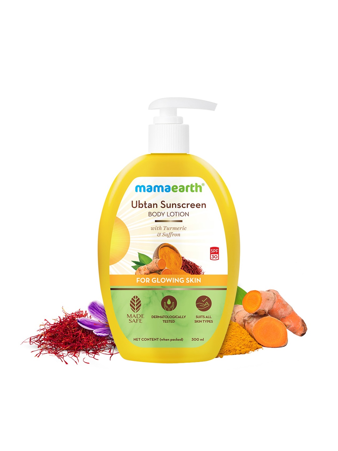Mamaearth Ubtan Sunscreen SPF 30 Body Lotion with Turmeric & Saffron - 300 ml, Yellow
Mamaearth Ubtan Sunscreen SPF 30 Body Lotion with Turmeric & Saffron - 300 ml, Yellow