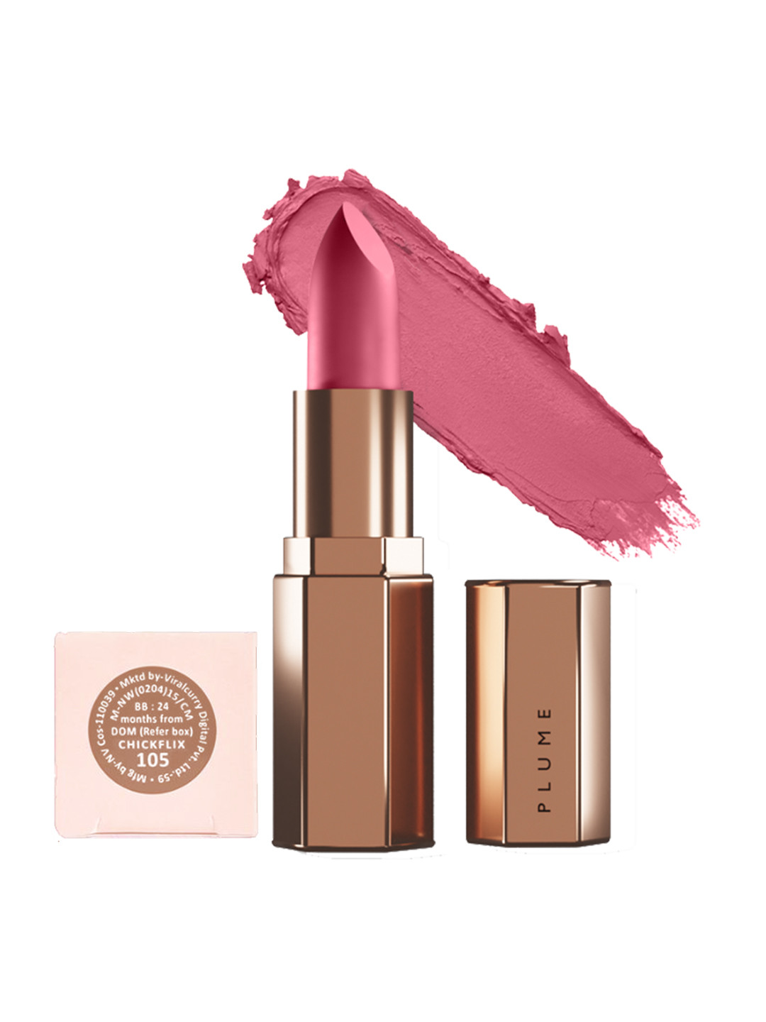 Plume Plush Glam Matte Lipstick with Shea Butter & Cocoa Butter - Chickflix 105, Pink
Plume Plush Glam Matte Lipstick with Shea Butter & Cocoa Butter - Chickflix 105, Pink